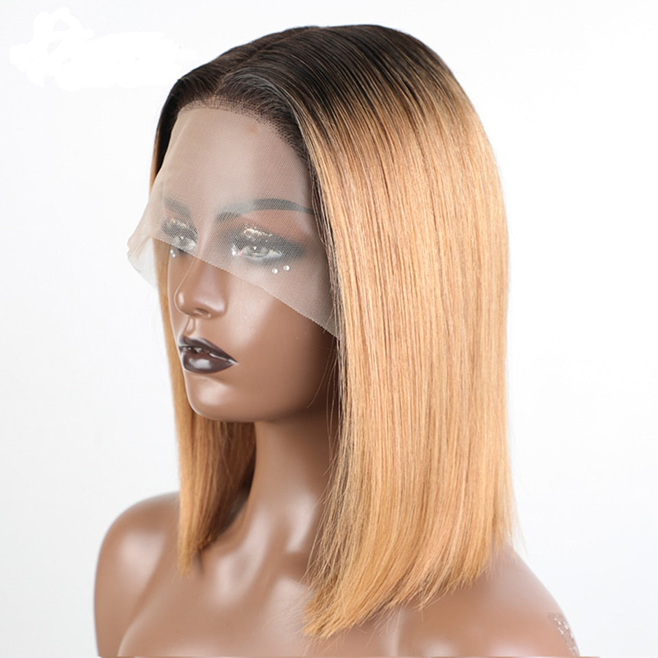 Bob Short Cut Straight Lace Front Human Hair Transparent Lace Pre Plucked Brazilian Bob Lace Wigs Lola’s Hidden Gem