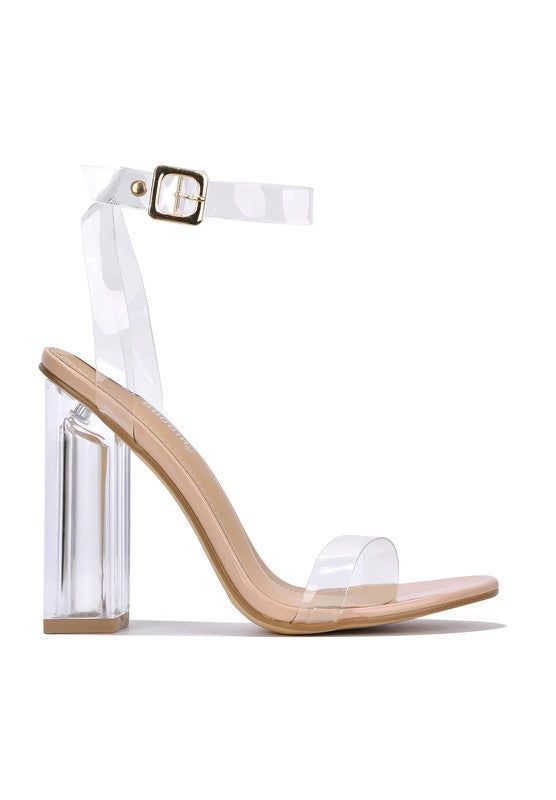 Maria Open Toe Clear Strap High Heel