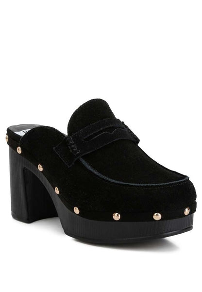 Riley Suede Platform Clogs