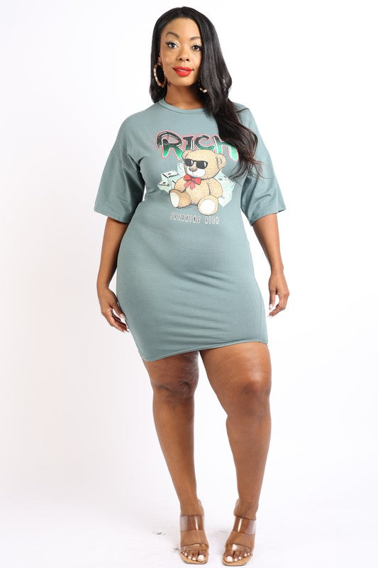 Rich Bear Printed T-Shirt Dress