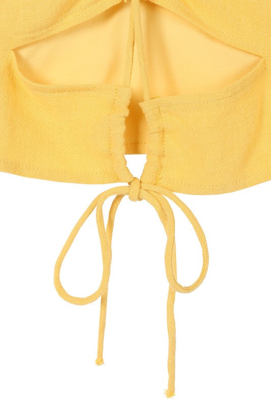 SL yellow crop tank top