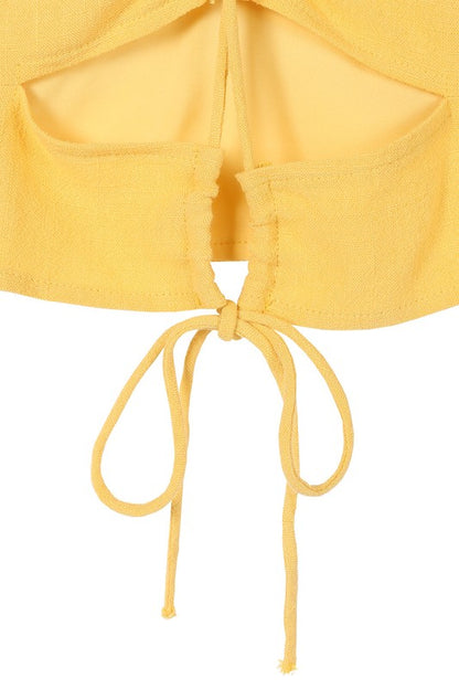 SL yellow crop tank top