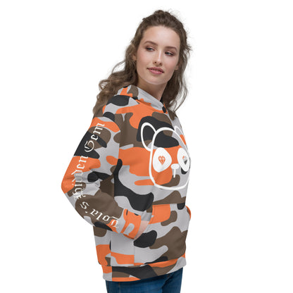 Gem Eyed Panda Unisex Camouflage Hoodie - Orange