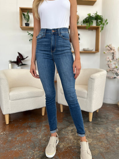 Judy Blue Cuffed Hem Low Waist Skinny Jeans