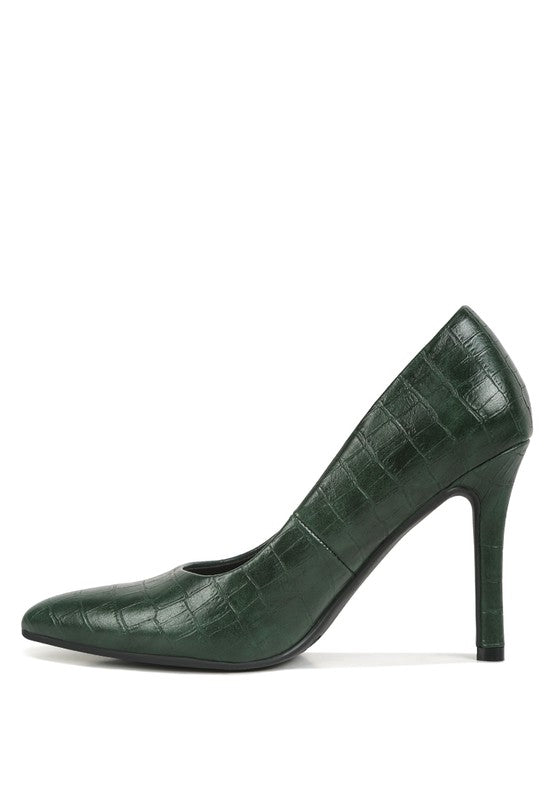 Mellen Croc Faux Leather Formal Pumps