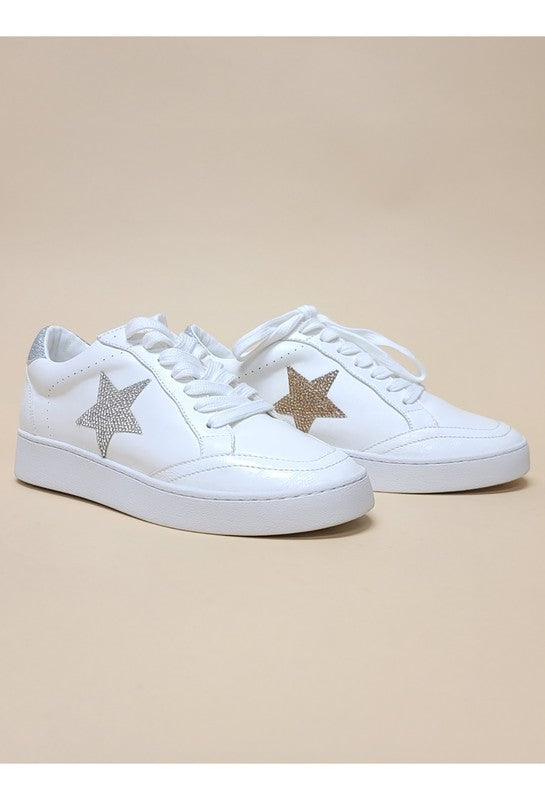 Low Top Rhinestone Star Sneakers