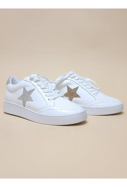 Low Top Rhinestone Star Sneakers