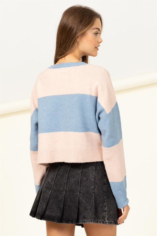 Modern Club Long Sleeve Color-Block Sweater