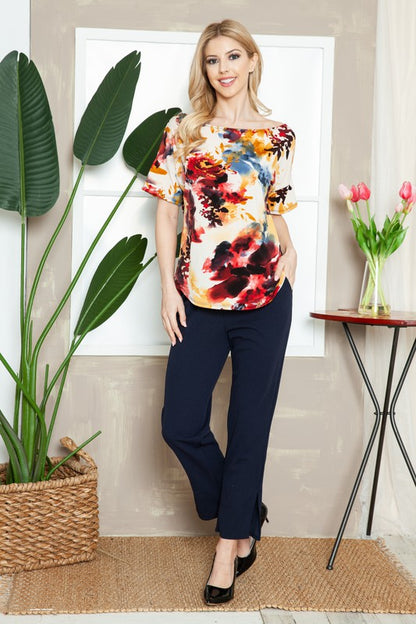 Plus+ Floral Short Sleeve Top