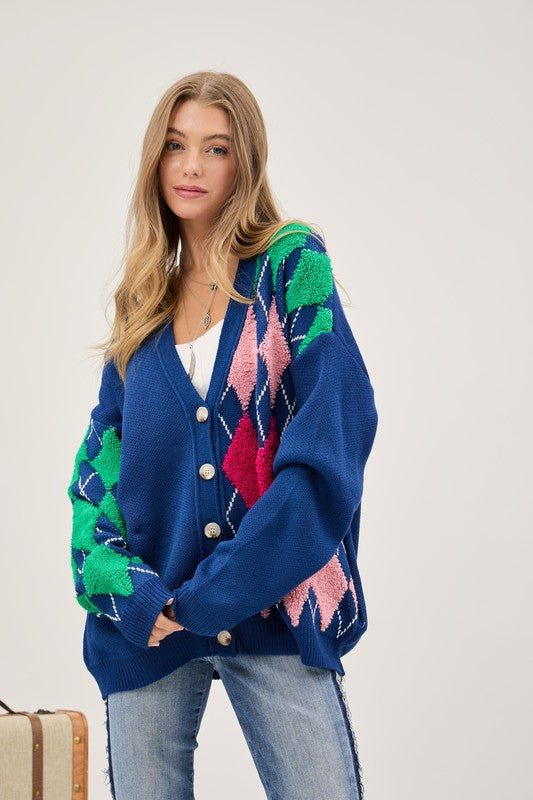 Plus+ V Neck Button Front Cardigan