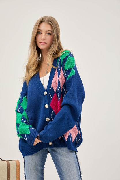 Plus+ V Neck Button Front Cardigan