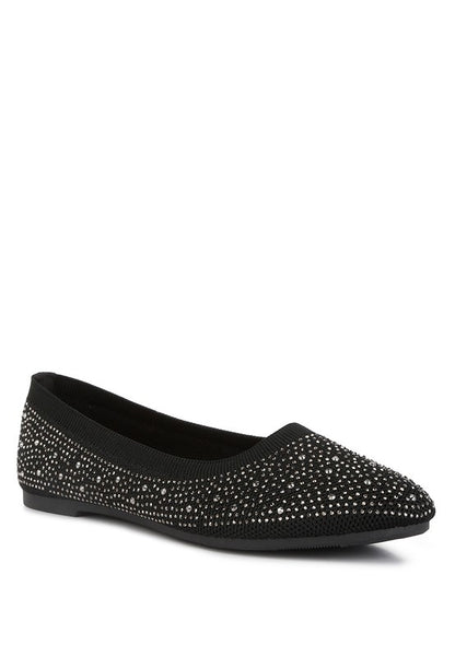 Splash Rhinestones Embellished Ballet Flats