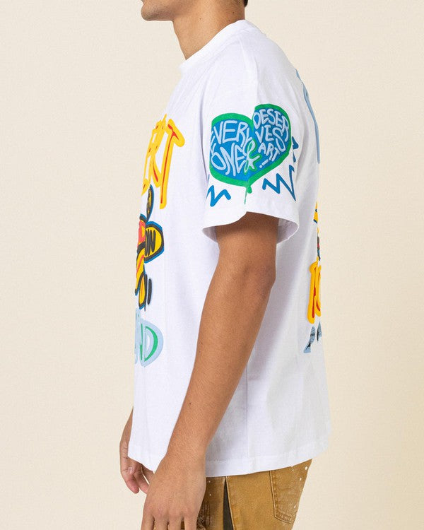 Men's Flower Puff Tee - White