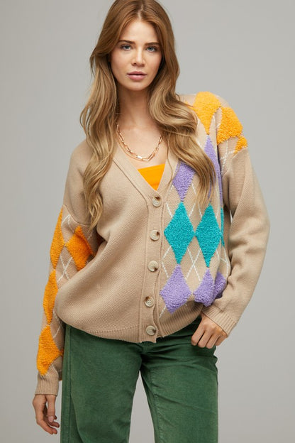 Plus+ V Neck Button Front Cardigan