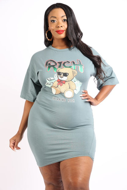 Rich Bear Printed T-Shirt Dress