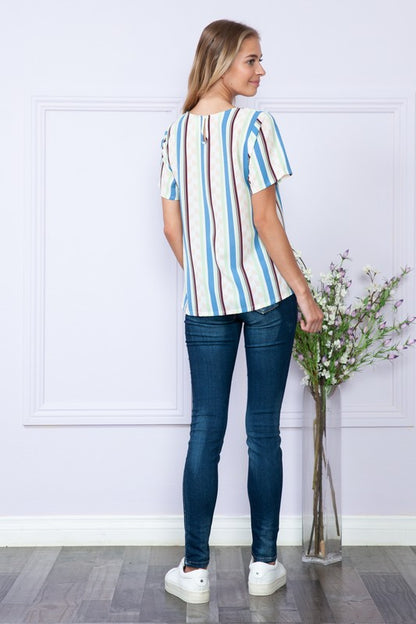 Gem Plus+ Stripe Short Sleeve Top