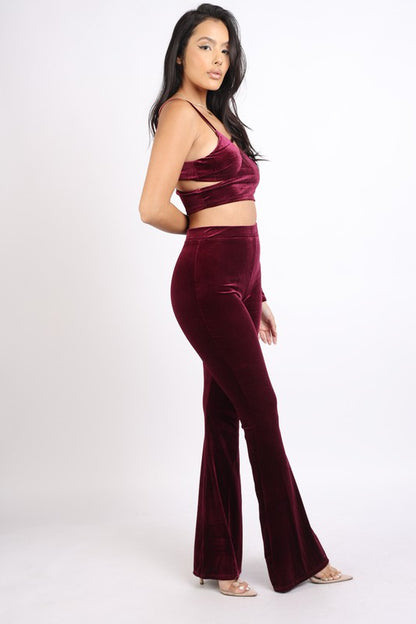 One Shoulder Asymmetric Top and Flare Pants