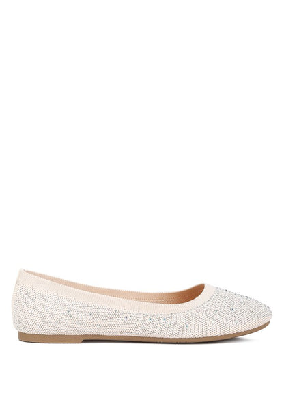 Splash Rhinestones Embellished Ballet Flats