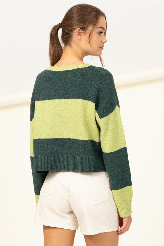 Modern Club Long Sleeve Color-Block Sweater