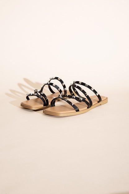 Temira Stud Flat Slides