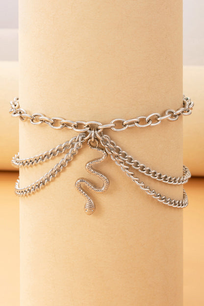 Triple-Layered Zinc Alloy Ankle Bracelet Trendsi