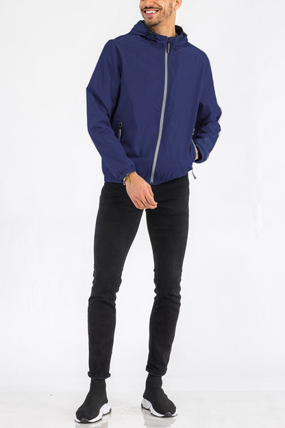 Solid Hoodie Lightweight Windbreaker Jacket