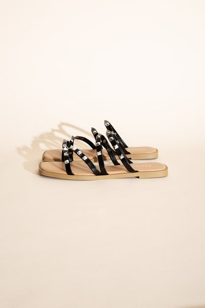 Temira Stud Flat Slides