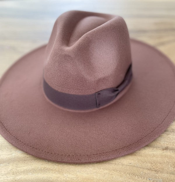 Wide brim panama hat in vegan felt LOVBAG