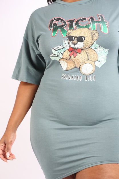 Rich Bear Printed T-Shirt Dress