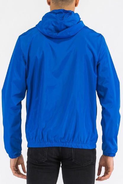 Solid Hoodie Lightweight Windbreaker Jacket