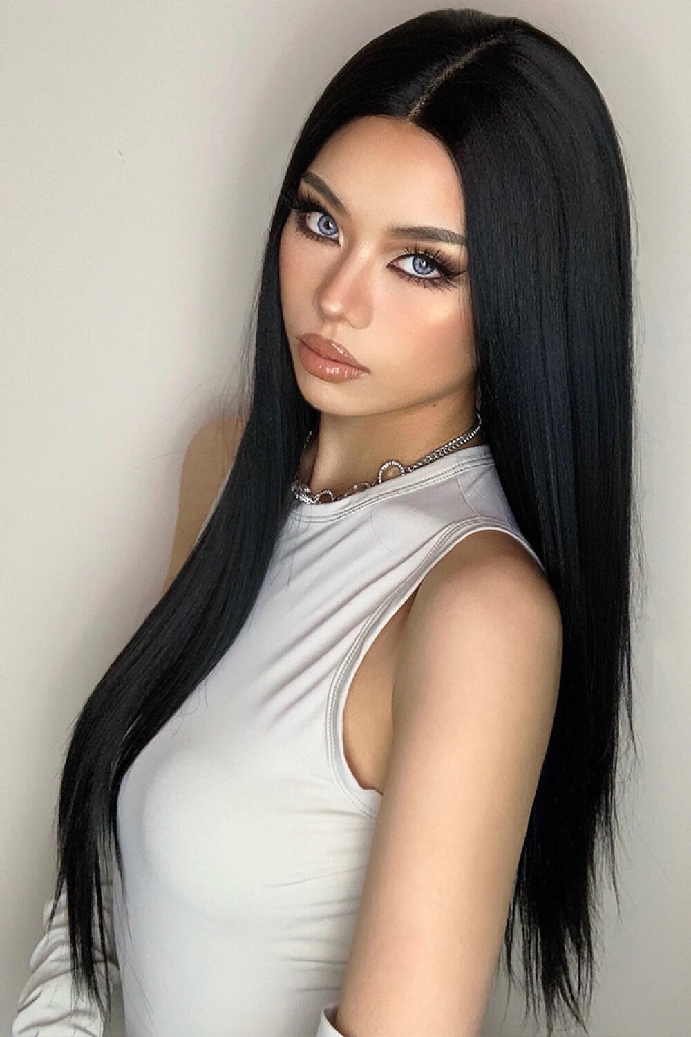 13*2" Long Lace Front Straight Synthetic Wigs 26" Long 150% Density Trendsi