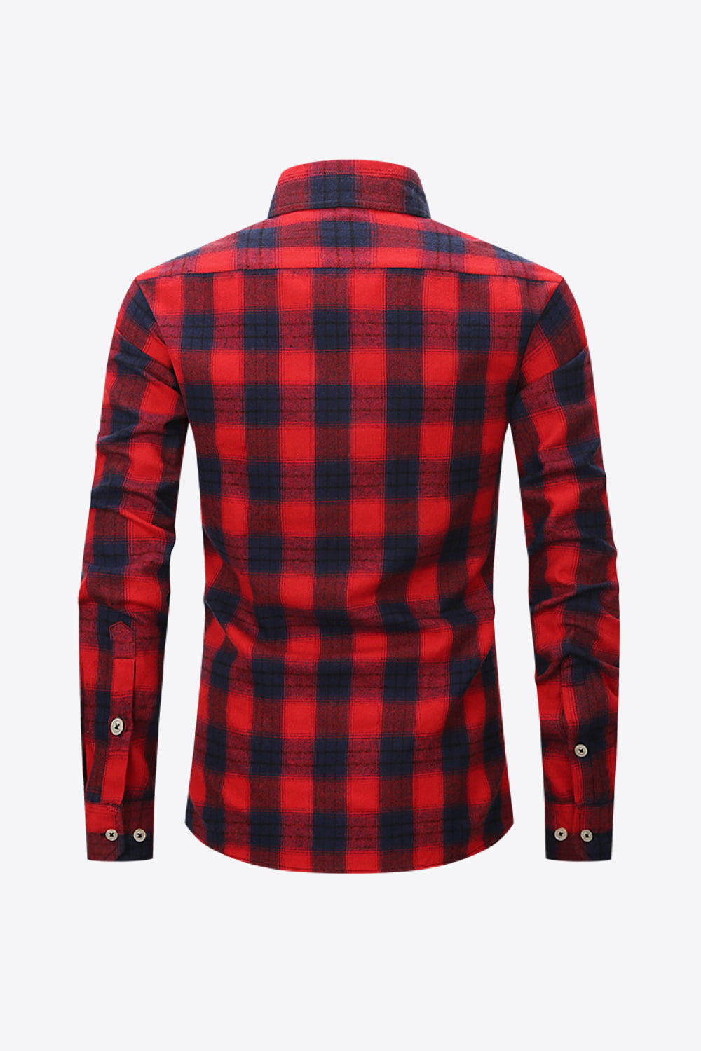 Men's Plaid Button-Up Long Sleeve Shirt Trendsi