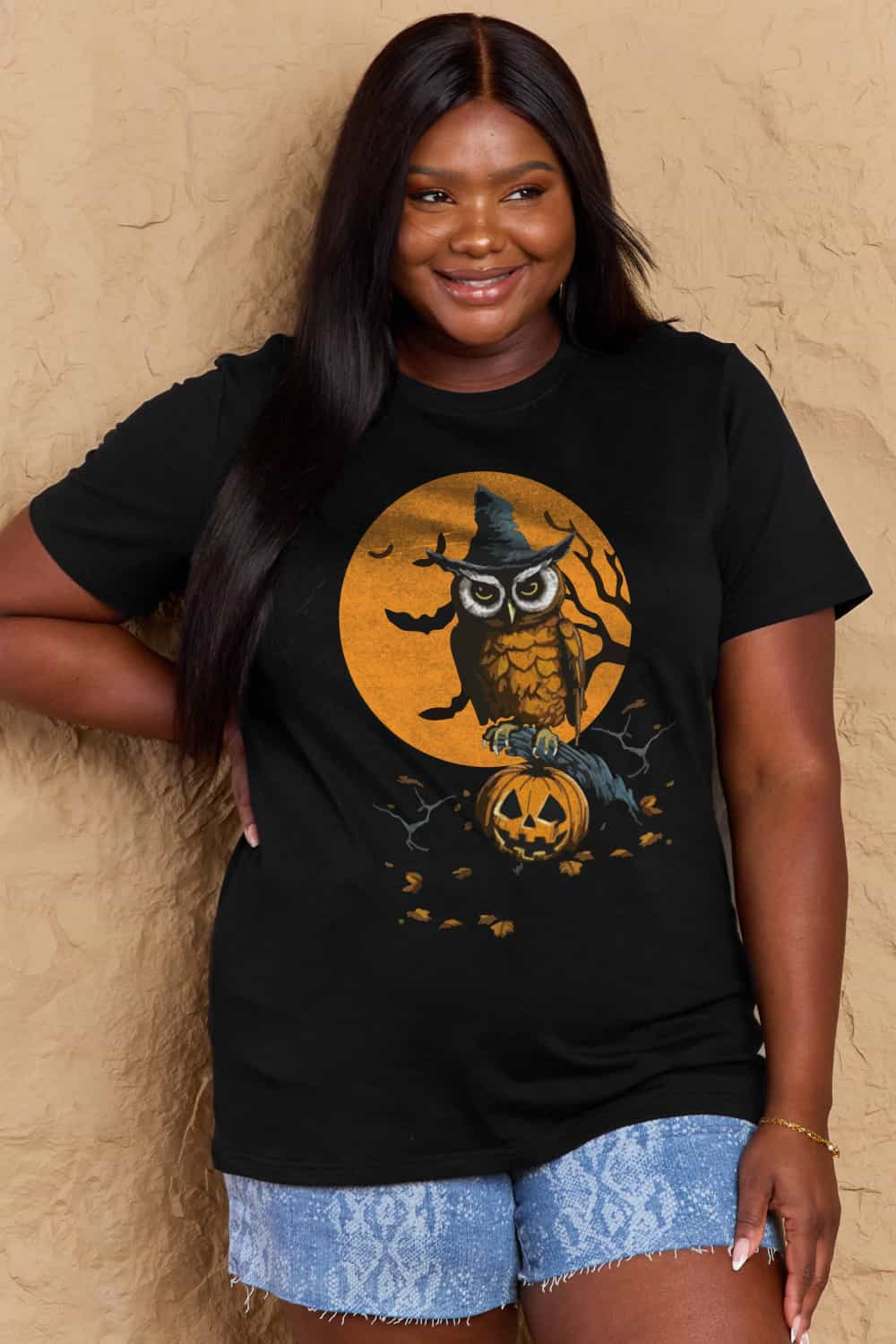 Simply Love Holloween Theme Graphic Cotton T-Shirt