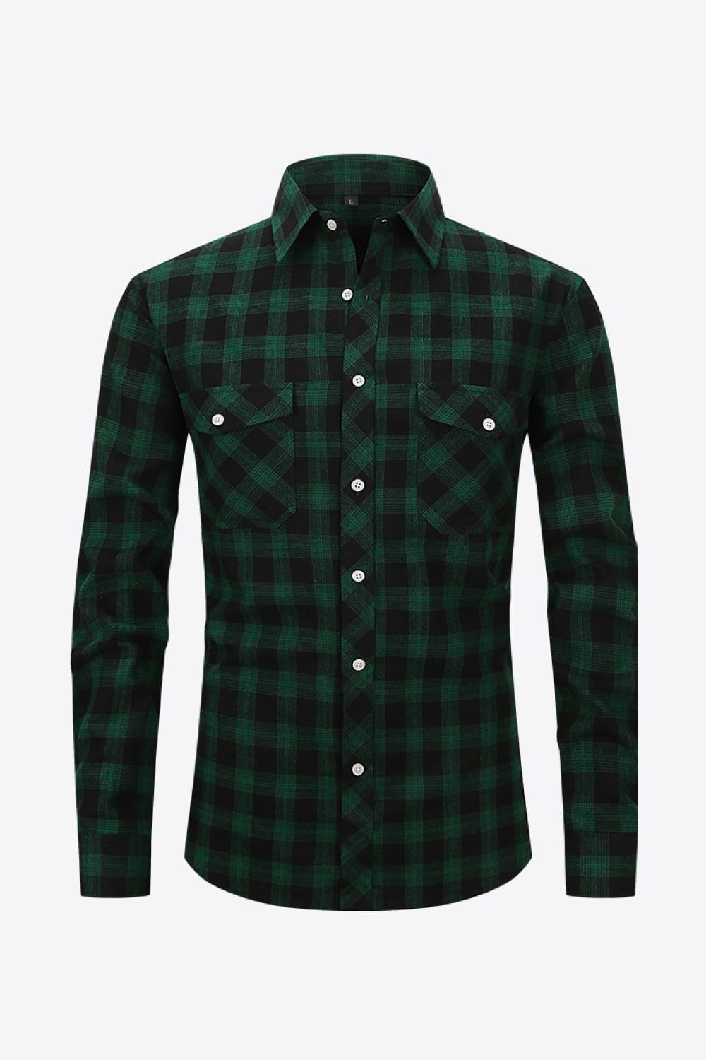 Men's Plaid Button-Up Long Sleeve Shirt Trendsi