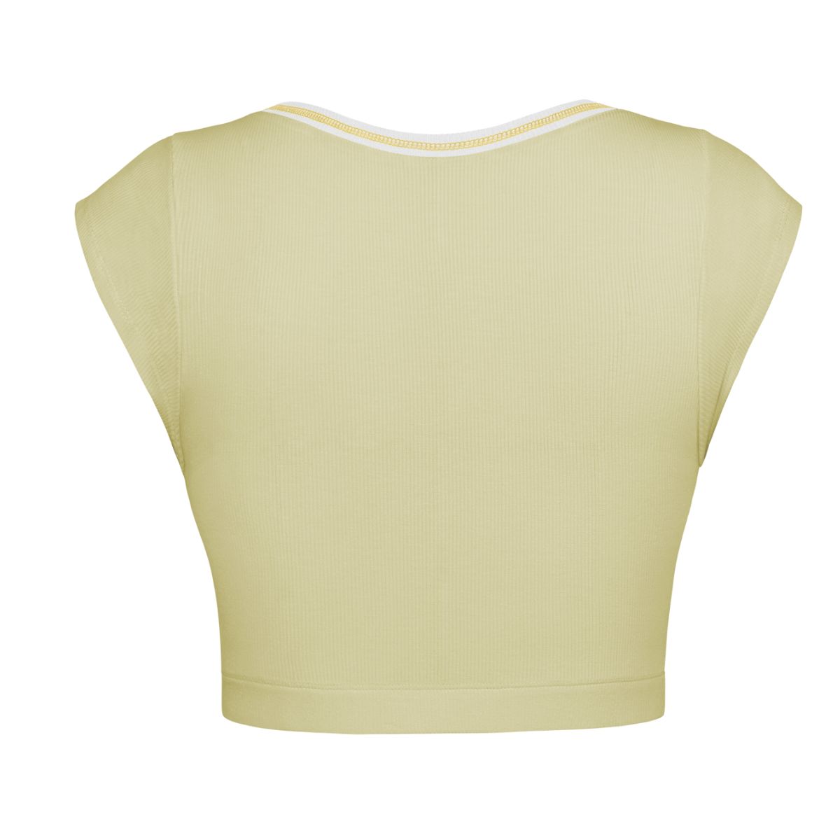 Notched Neck Cap Sleeve Cropped Tee Trendsi