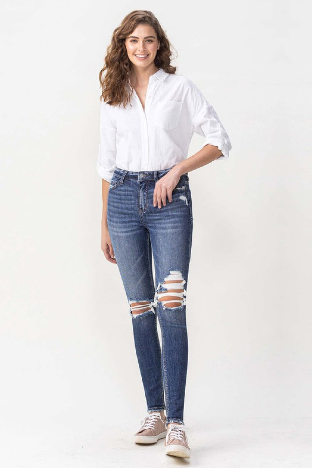 Gem Size High Rise Skinny Jeans Trendsi