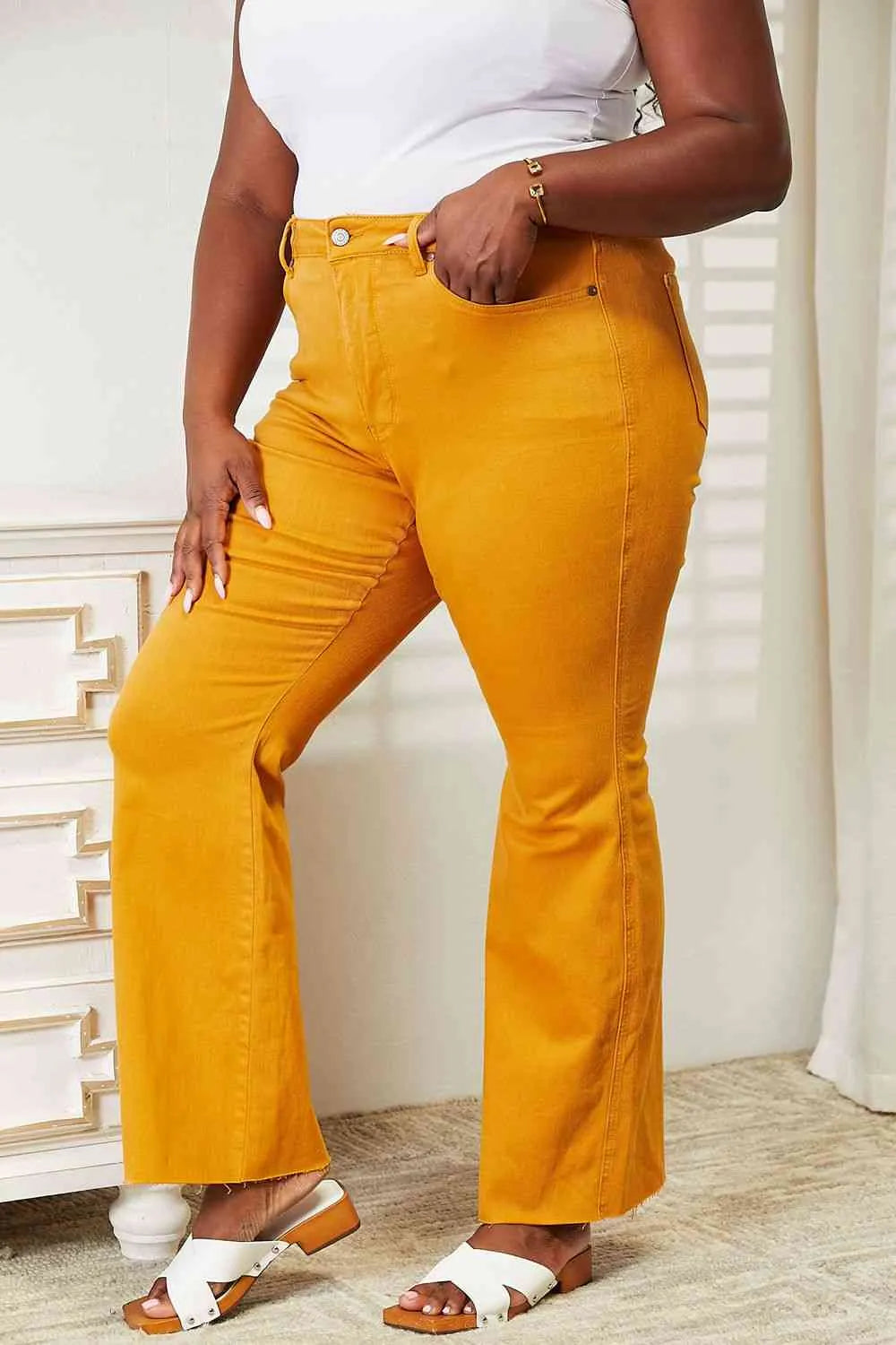 Judy Blue High Waist Tummy Control Garment Dyed Flare Jeans