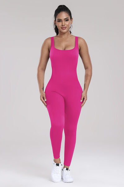 Wide Strap Sleeveless Active Jumpsuit