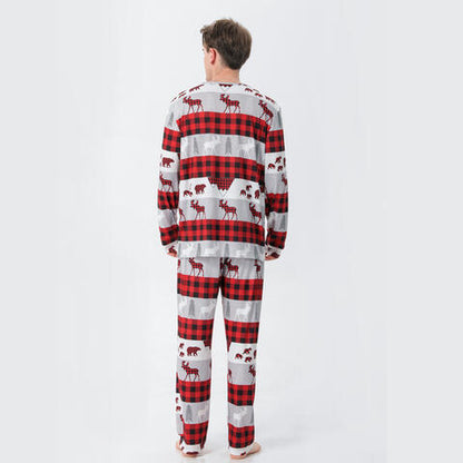 Men's Reindeer & Plaid Top and Pants Set