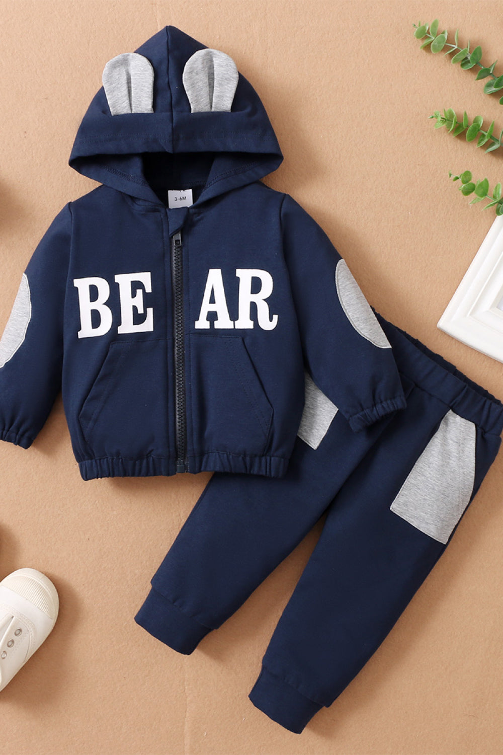 Baby BEAR Elbow Patch Jacket and Joggers Set Trendsi