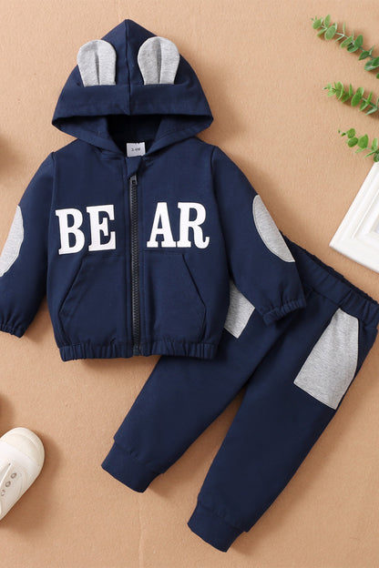 Baby BEAR Elbow Patch Jacket and Joggers Set Trendsi