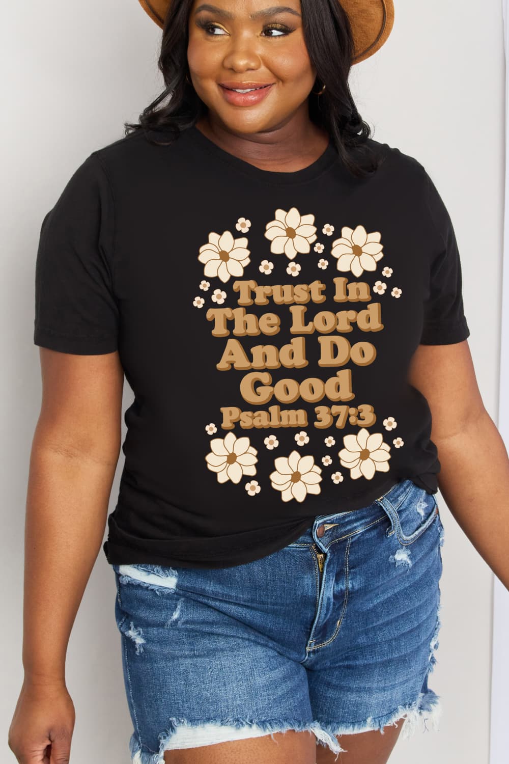 Simply Love TRUST IN THE LORD AND DO GOOD PSALM 37:3 Graphic Cotton Tee