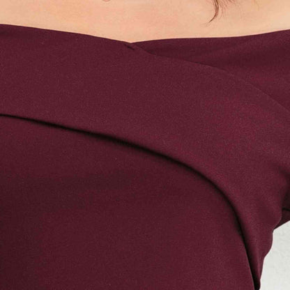 Plus+ Off-Shoulder Long Sleeve Cropped Top