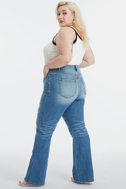 BAYEAS Ultra High-Waist Gradient Bootcut Jeans