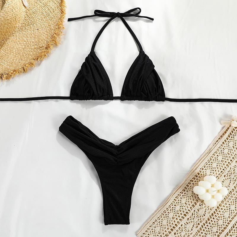 Ruched Triangle Bikini Top & Matching  Bottom