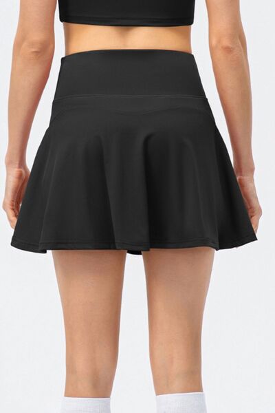 High Waist Wide Waistband Active Skirt