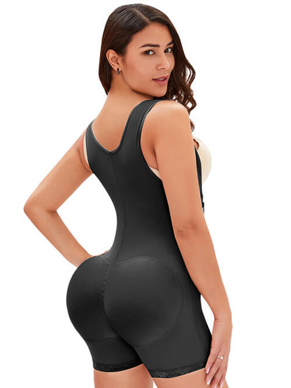 Side Zip Up Wide Strap Shapewear