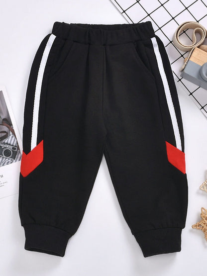 Kids Side Stripe Contrast Joggers Trendsi