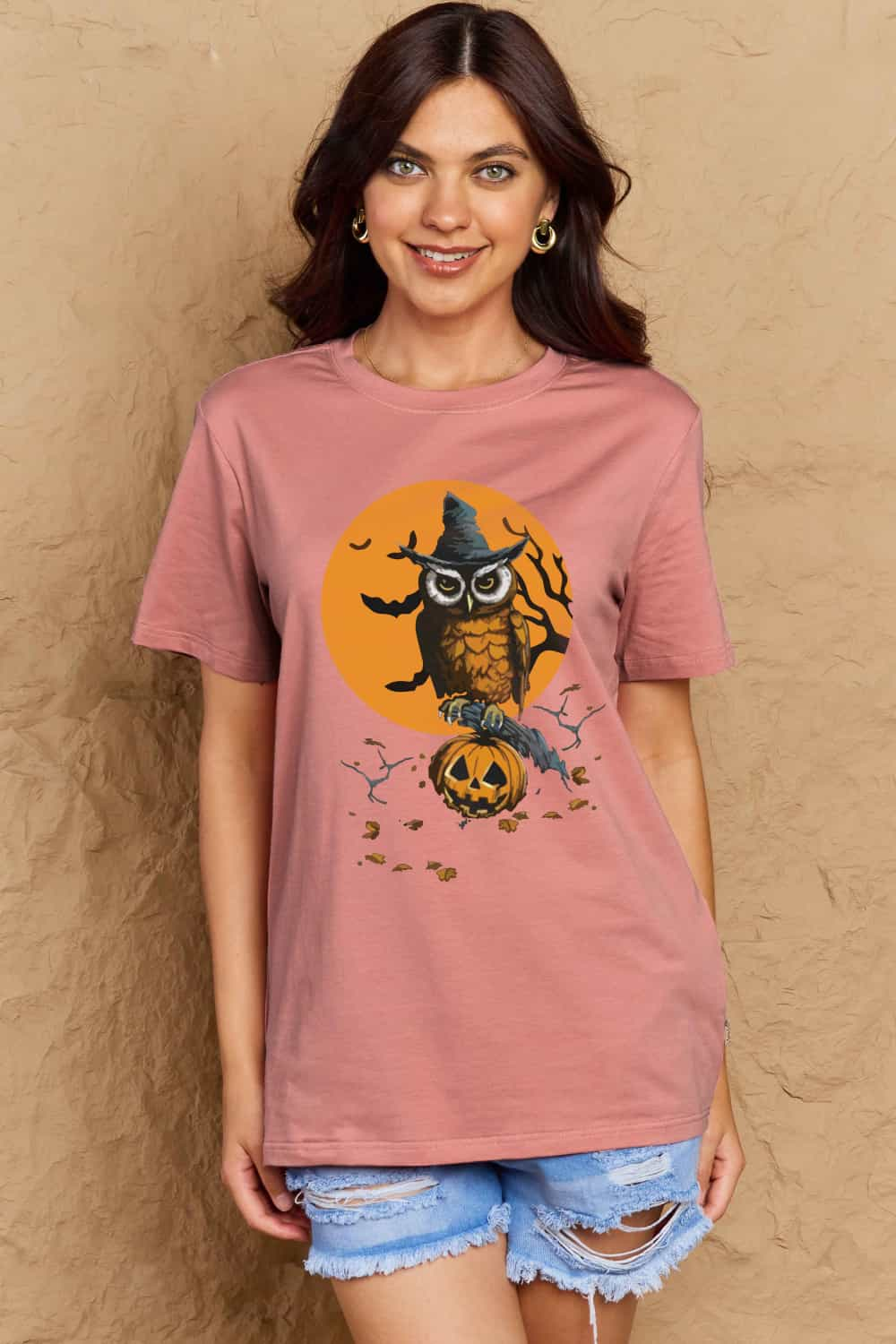 Simply Love Holloween Theme Graphic Cotton T-Shirt