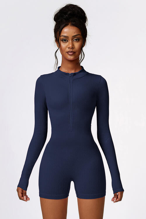 Half Zip Long Sleeve Sports Romper